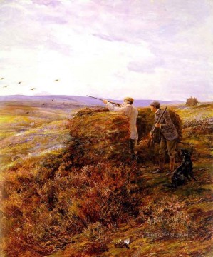  riding Art Painting - The Grouse Shoot Heywood Hardy horse riding